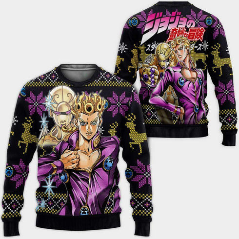 Divesart - Giorno Giovanna Ugly Christmas pusero ja huppari Custom Anime Jojo's Bizzare Adventure -joululahjat